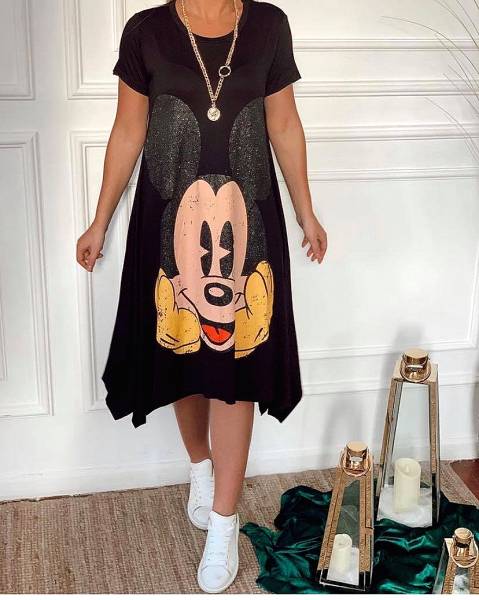 Basic Dress "Mickey Mouse" - Black