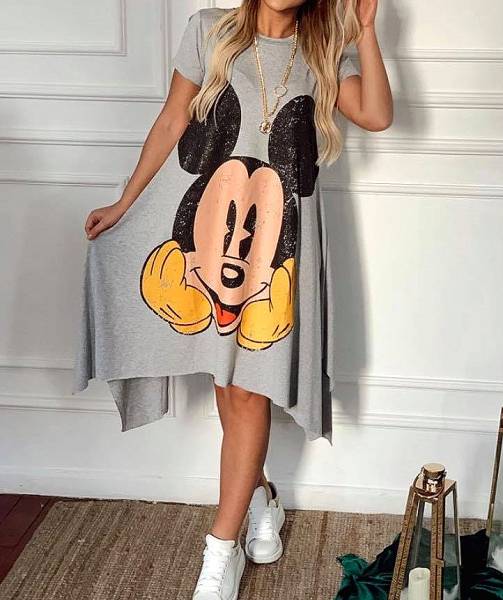 Basic Dress "Mickey Mouse" - Grey