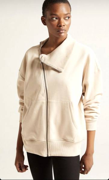 Asymmetric Hoodie- Beige