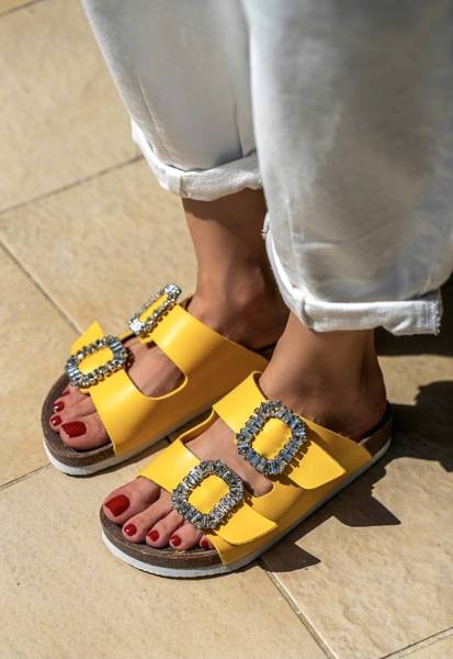 "Pollyanna" Sandals- Yellow