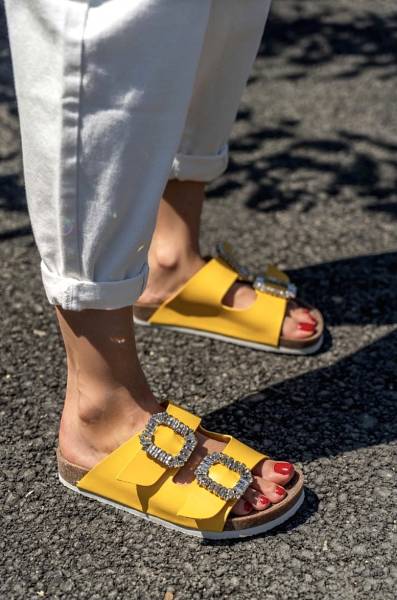 "Pollyanna" Sandals- Yellow